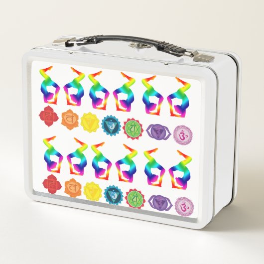 Colorful Yoga Position Chakras Art (Achterkant)