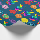 Colorful Yoga Position Chakras Art Cadeaupapier (Hoek)