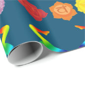 Colorful Yoga Position Chakras Art Cadeaupapier (Rol Hoek)
