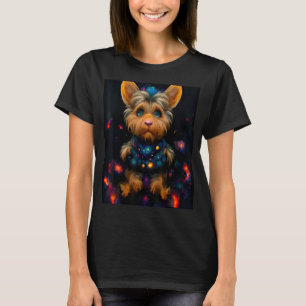 Colorful Yorkshire Terrier in de ruimte Yorkie T-shirt