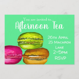 Colorful yummy macaroon namiddagtheekfeestje kaart