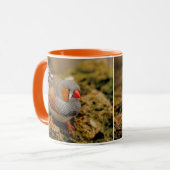 Colorful Zebra Finch Songbird op de Rocks Mok (Voorkant links)