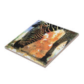 Colorful Zebra Grunge Tegeltje (Zijkant)