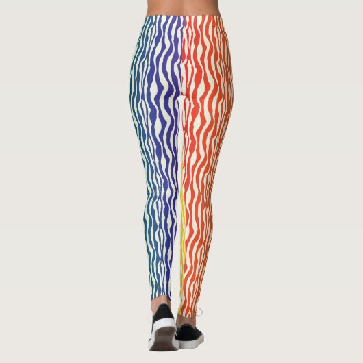 Colorful Zebra Pattern Print Leggings (Achterkant)