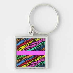 COLORFUL ZEBRA PATTERN SLEUTELHANGER