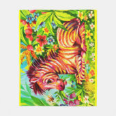 Colorful zebra print uit 1960 fleece deken (Voorkant)
