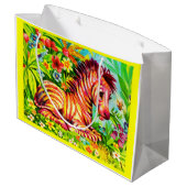 Colorful zebra print uit 1960 groot cadeauzakje (Achterkant Gekanteld)