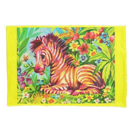 Colorful zebra print uit 1960 kussensloop (Voorkant)