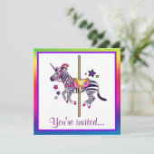 Colorful Zebracorn Happy Birthday Kaart (Staand voorkant)