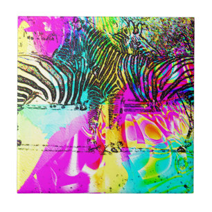 Colorful Zebras Tegeltje