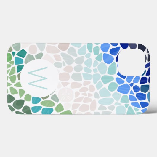 Colorful Zee Glass Monogram iPhone / iPad case (Achterkant (horizontaal))