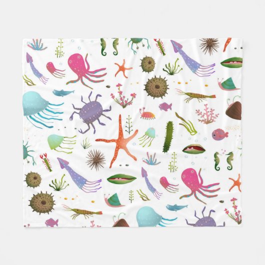 Colorful Zee Life Fleece Deken (Voorkant (Horizontaal))