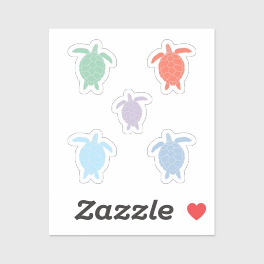 Colorful Zee Turtle Sticker Set (Vel)