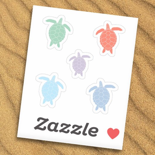 Colorful Zee Turtle Sticker Set
