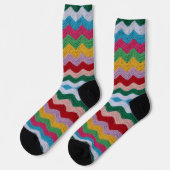 Colorful Zig Zag Crochet Socks Sokken (Links)