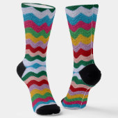 Colorful Zig Zag Crochet Socks Sokken (Gebogen)