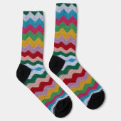 Colorful Zig Zag Crochet Socks Sokken (Rechts)