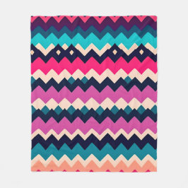 Colorful Zigzag Chevron Pattern Fleece Deken