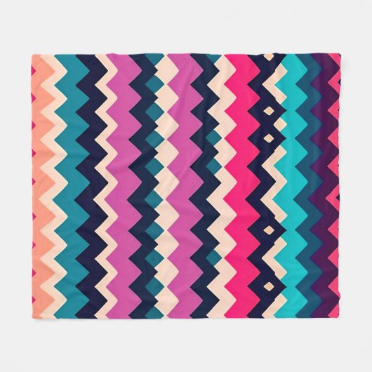 Colorful Zigzag Chevron Pattern Fleece Deken (Voorkant (Horizontaal))