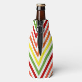 Colorful Zigzag Chevron Pattern Flesjeskoeler (Fles Achterkant)