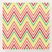 Colorful Zigzag Chevron Pattern Glazen Onderzetter (Voorkant)