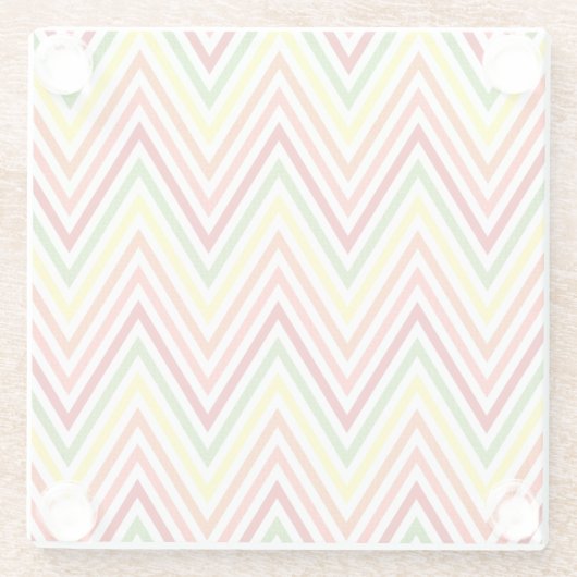 Colorful Zigzag Chevron Pattern Glazen Onderzetter (Achterkant)