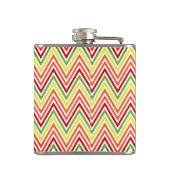 Colorful Zigzag Chevron Pattern Heupfles (Achterkant)
