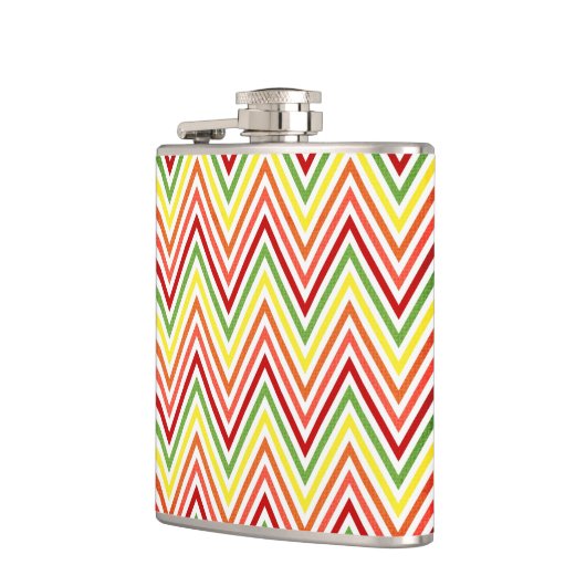Colorful Zigzag Chevron Pattern Heupfles (Links)