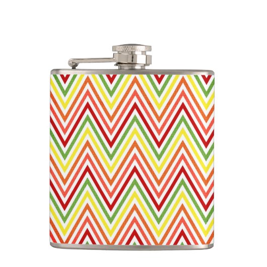 Colorful Zigzag Chevron Pattern Heupfles (Voorkant)