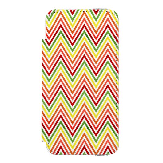 Colorful Zigzag Chevron Pattern Incipio iPhone Portemonnee Hoesje (Voorkant Agenda)