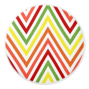 Colorful Zigzag Chevron Pattern Keramische Knop