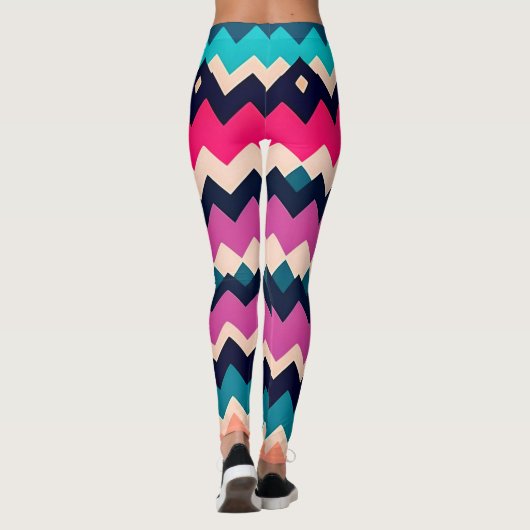 Colorful Zigzag Chevron Pattern Leggings (Achterkant)