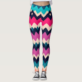 Colorful Zigzag Chevron Pattern Leggings