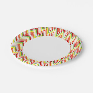 Colorful Zigzag Chevron Pattern Papieren Bordje