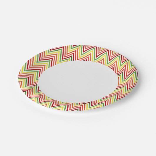 Colorful Zigzag Chevron Pattern Papieren Bordje (Gekanteld)