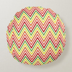 Colorful Zigzag Chevron Pattern Rond Kussen