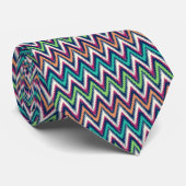 Colorful Zigzag Chevron Pattern Stropdas (Opgerold)