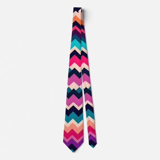 Colorful Zigzag Chevron Pattern Stropdas (Voorkant)