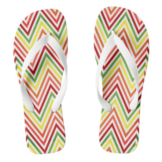 Colorful Zigzag Chevron Pattern Teenslippers (Voetbed)