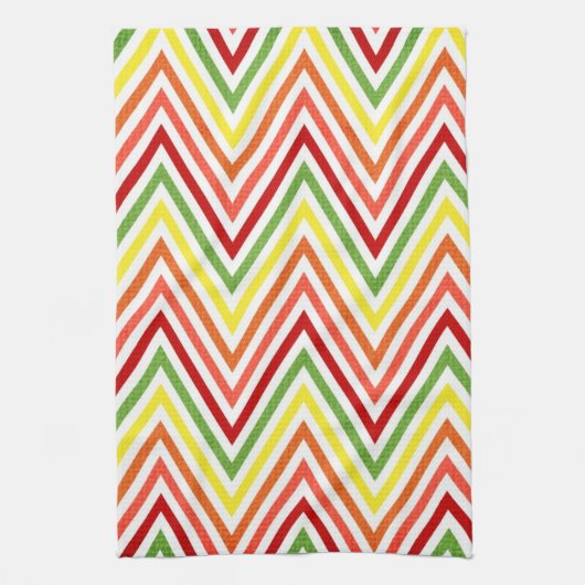 Colorful Zigzag Chevron Pattern Theedoek (Verticaal)