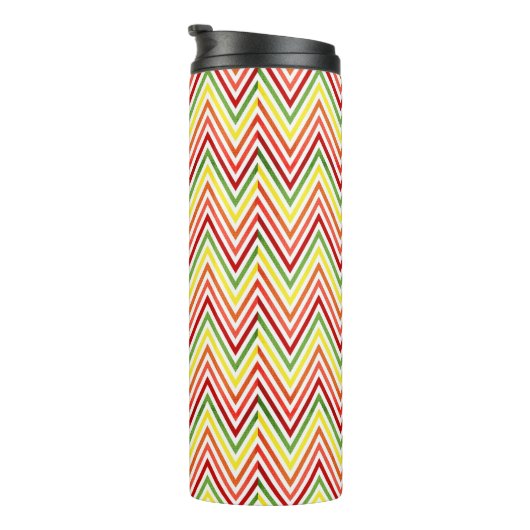 Colorful Zigzag Chevron Pattern Thermosbeker (Geroteerd rechts)