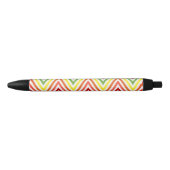 Colorful Zigzag Chevron Pattern Zwarte Inkt Pen (Voorkant)
