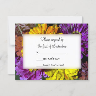 Colorful Zinnia Flowers Weddenschap RSVP