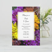 Colorful Zinnia Flowers Wedding Kaart (Staand voorkant)