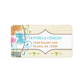 Colorful Zinnia Mason Jar Wild Flower Wedding Etiket