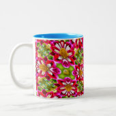 Colorful Zinnia Pattern Tweekleurige Koffiemok (Links)
