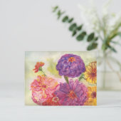 Colorful Zinnias Briefkaart (Staand voorkant)