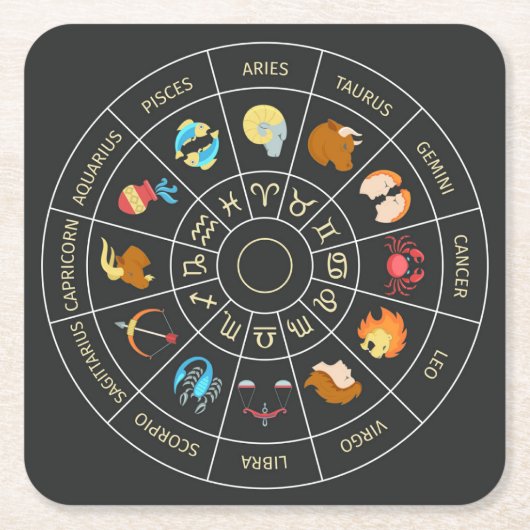 Colorful Zodiac Kartonnen Onderzetters (Voorkant)