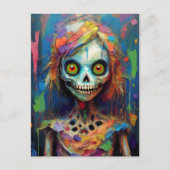 Colorful Zombie Doll with Red Eyes Briefkaart (Voorkant)