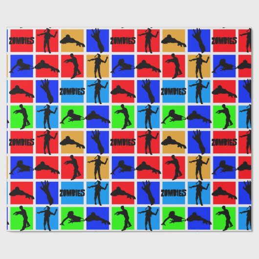 Colorful Zombies Pattern Cadeaupapier (Vlak)